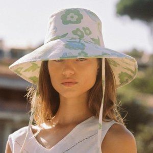 Lack Of Color Floral Bucket Hat - Green and White
